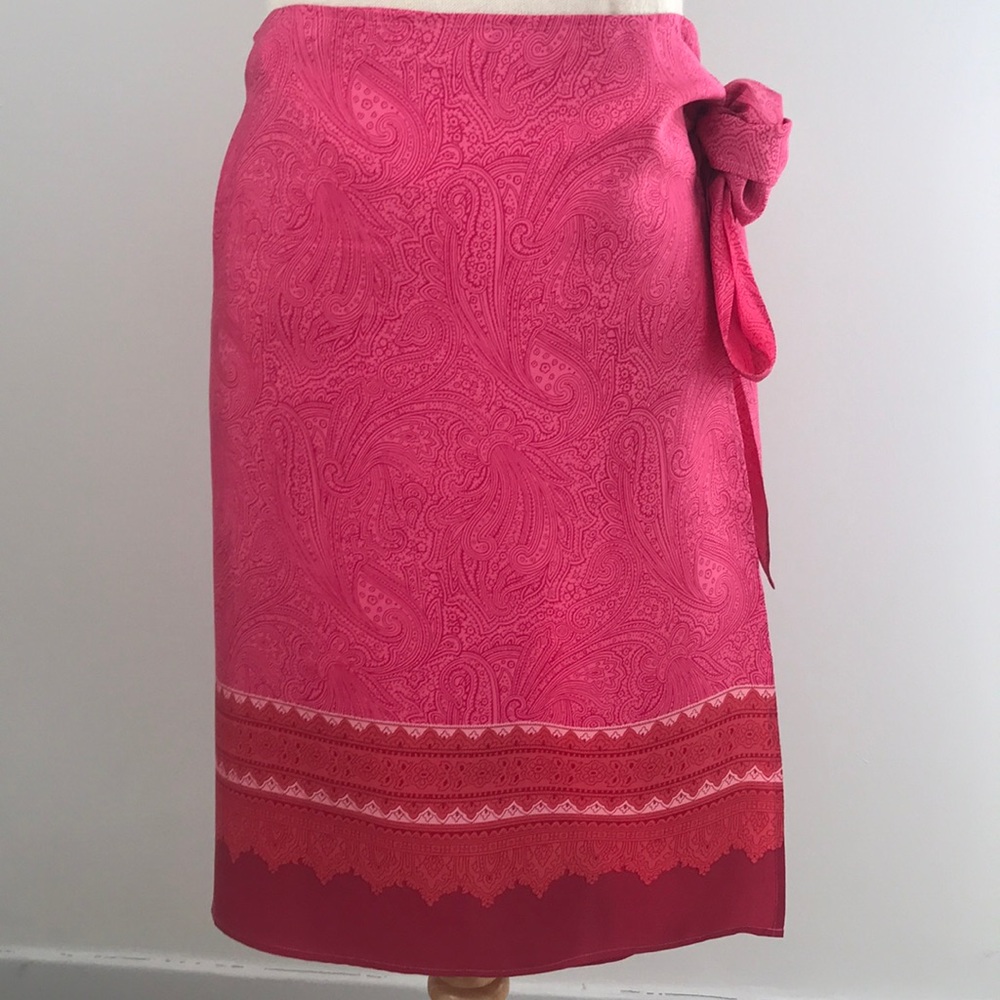 Express Pink Silk Wrap Skirt Sz S